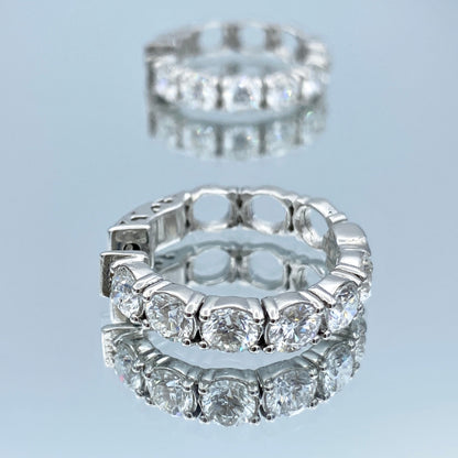 Diamond Hoop Earrings in 14K White Gold - L and L Jewelry