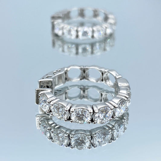 Diamond Hoop Earrings in 14K White Gold - L and L Jewelry