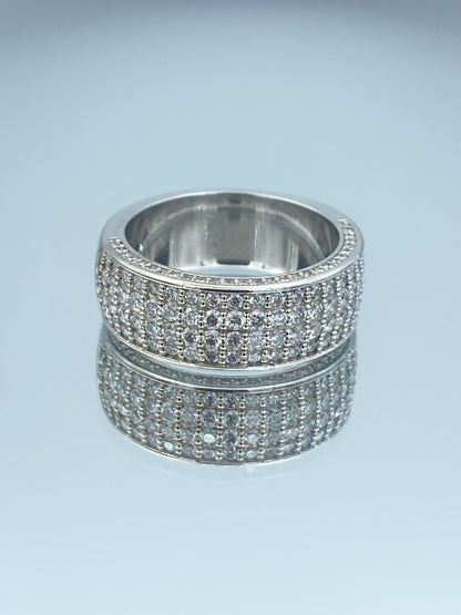 Men's Pave Round Brilliant-Cut Diamond Band in 14K White Gold - L and L Jewelry