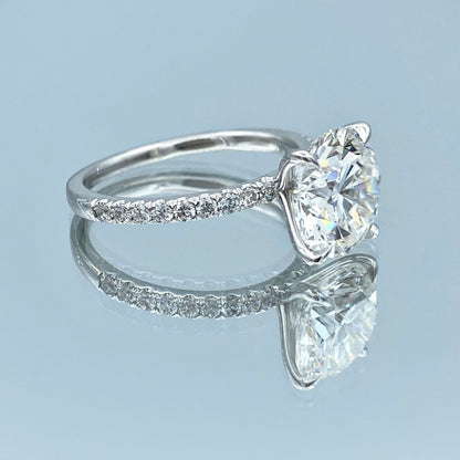Round Brilliant-Cut Diamond Engagement Ring in Platinum - L and L Jewelry