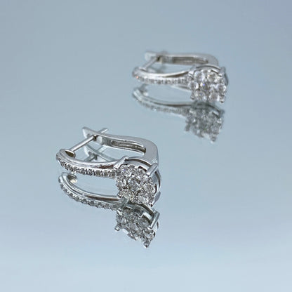 Diamond Leverback Drop Earrings in 14k White Gold - L and L Jewelry