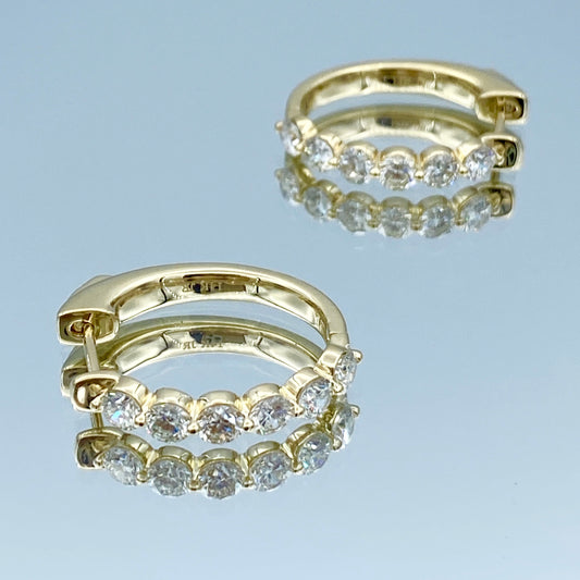 Diamond Hoop Earrings in 14K Yellow Gold - L and L Jewelry