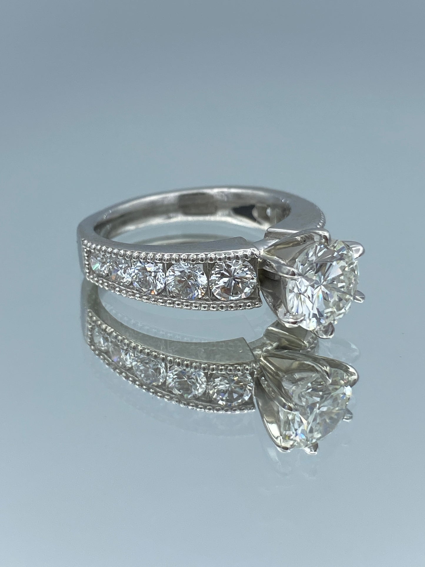 Round-Cut Diamond Engagement Ring in Platinum - L and L Jewelry