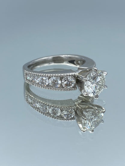 Round-Cut Diamond Engagement Ring in Platinum - L and L Jewelry