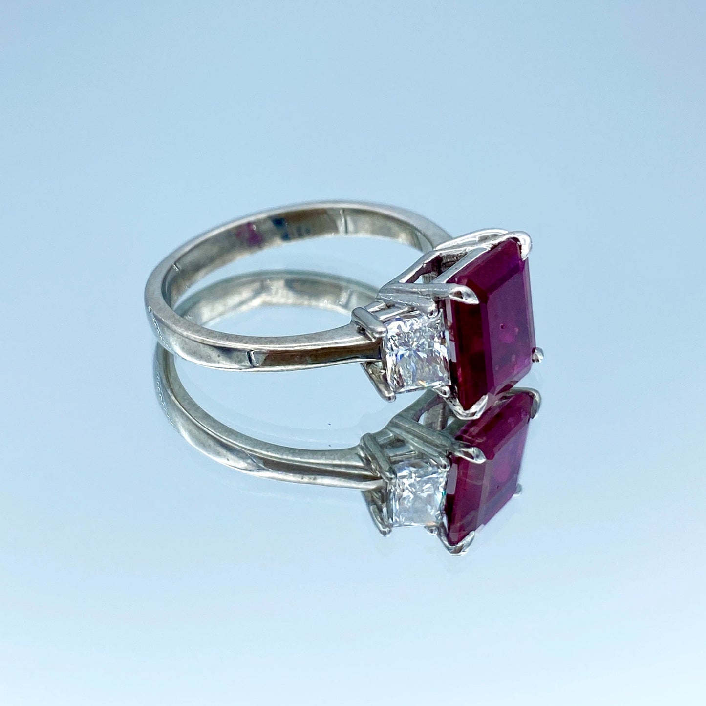 Ruby and Diamond Ring in Platinum - L and L Jewelry