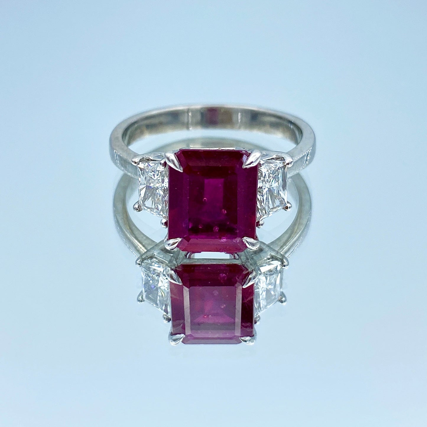 Ruby and Diamond Ring in Platinum - L and L Jewelry