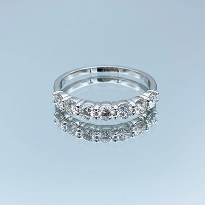 Seven Stone Round Brilliant-Cut Diamond Ring in 14K White Gold - L and L Jewelry