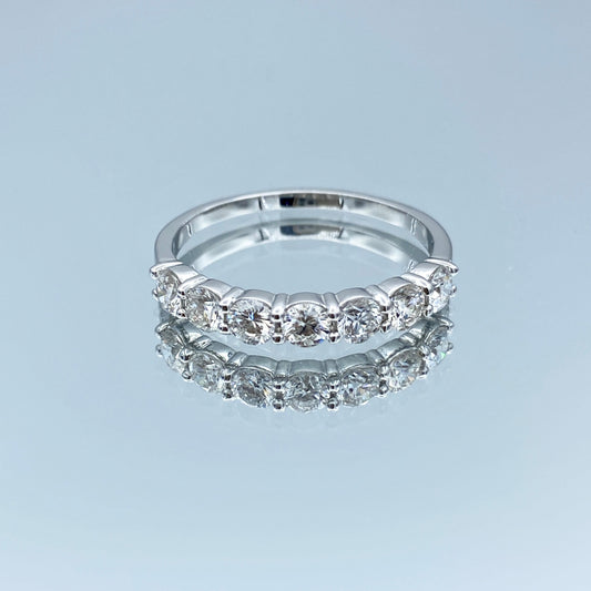 Seven Stone Round Brilliant-Cut Diamond Ring in 14K White Gold - L and L Jewelry