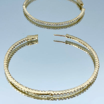 Inside-Out Diamond Hoop Earrings in 14K Yellow Gold - L and L Jewelry