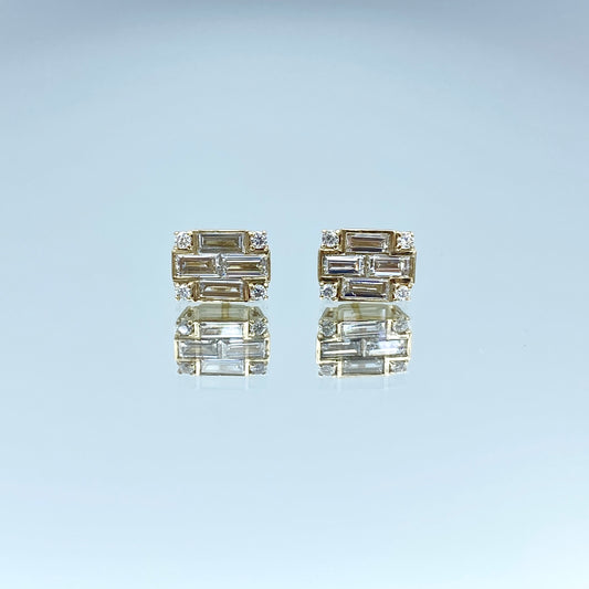 Diamond Stud Earrings in 14K Yellow Gold - L and L Jewelry