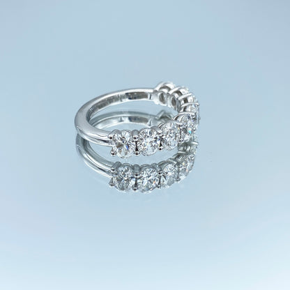 Eight-Stone Oval-Cut Diamond Ring in Platinum - L and L Jewelry