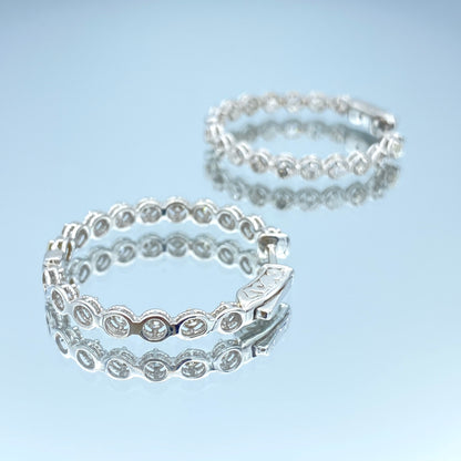 Inside-Out Diamond Hoop Earrings in 14K White Gold - L and L Jewelry