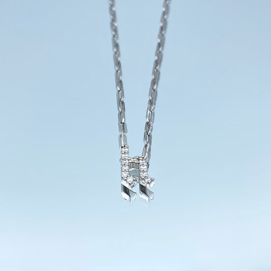 Initial Pendant Necklace in 14K White Gold - L and L Jewelry