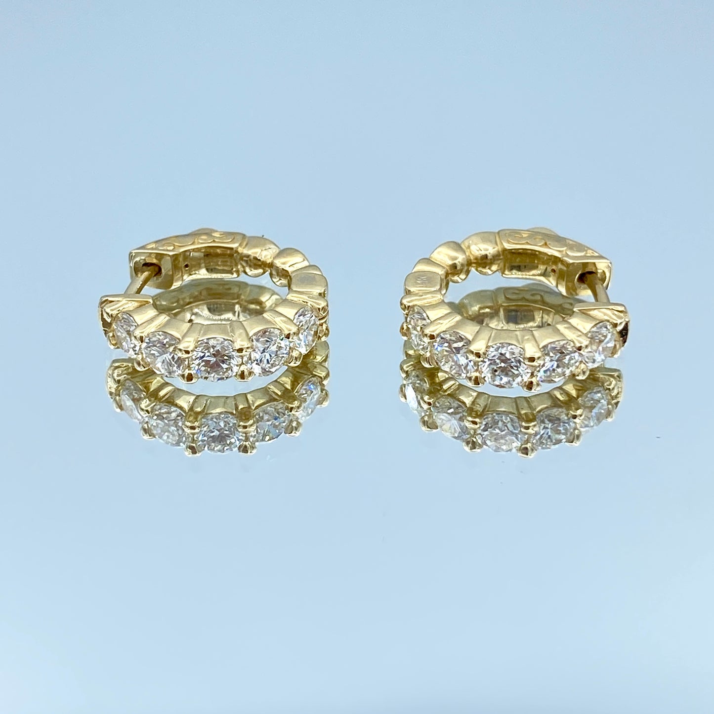 Diamond Hoop Earrings in 14K Yellow Gold - L and L Jewelry