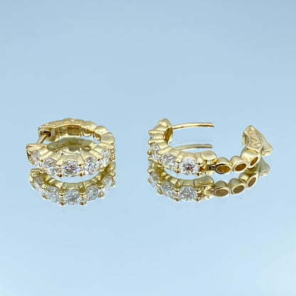 Diamond Hoop Earrings in 14K Yellow Gold - L and L Jewelry