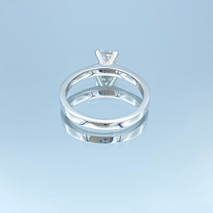 Solitaire Cushion-Cut Diamond Engagement Ring in 18K White Gold - L and L Jewelry