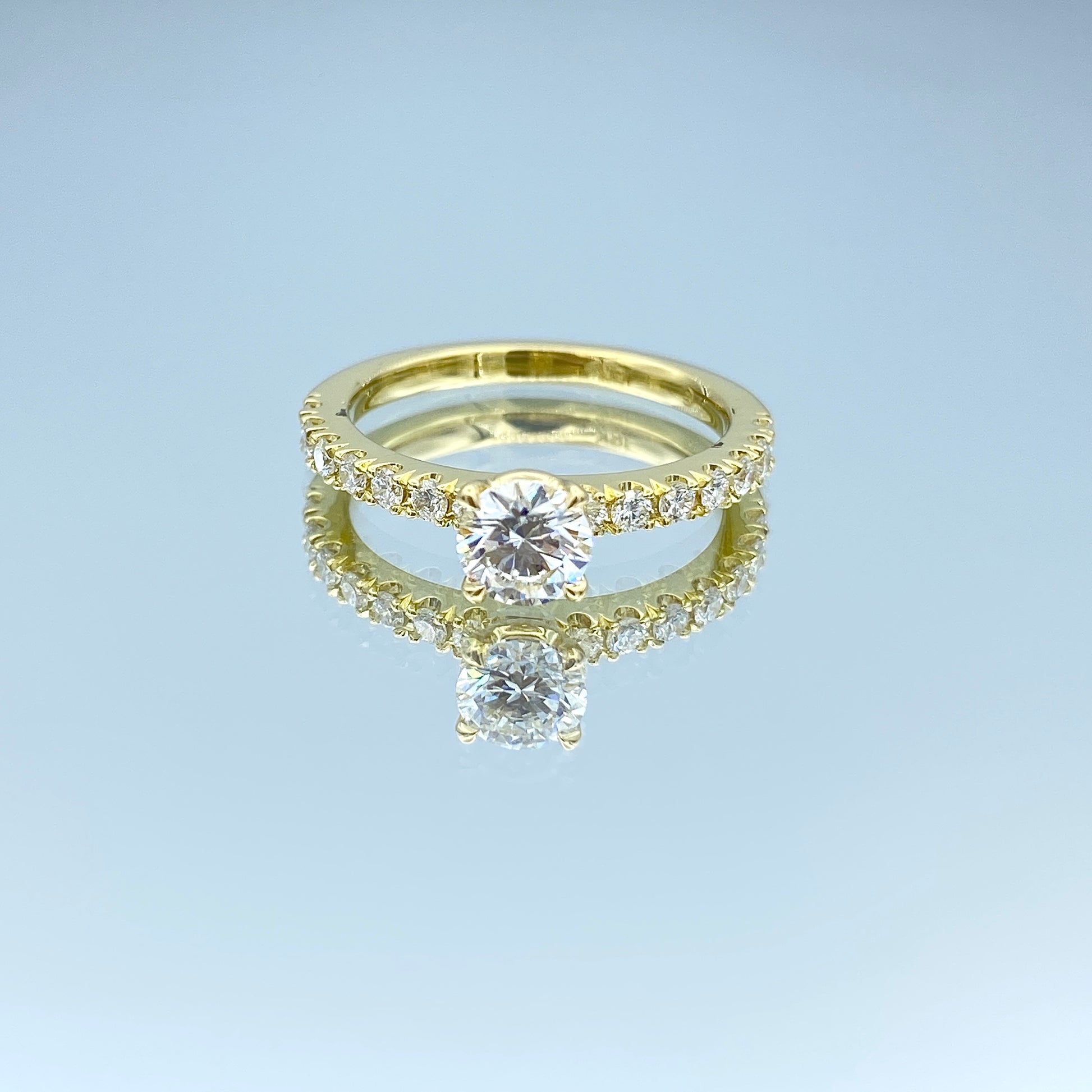 Round-Cut Diamond Engagement Ring in 18K Yellow Gold - L and L Jewelry