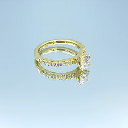 Round-Cut Diamond Engagement Ring in 18K Yellow Gold - L and L Jewelry