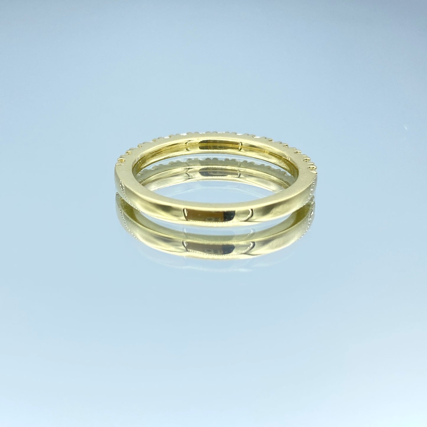 Halfway Round Brilliant-Cut Diamond Eternity Ring in 18K Yellow Gold - L and L Jewelry