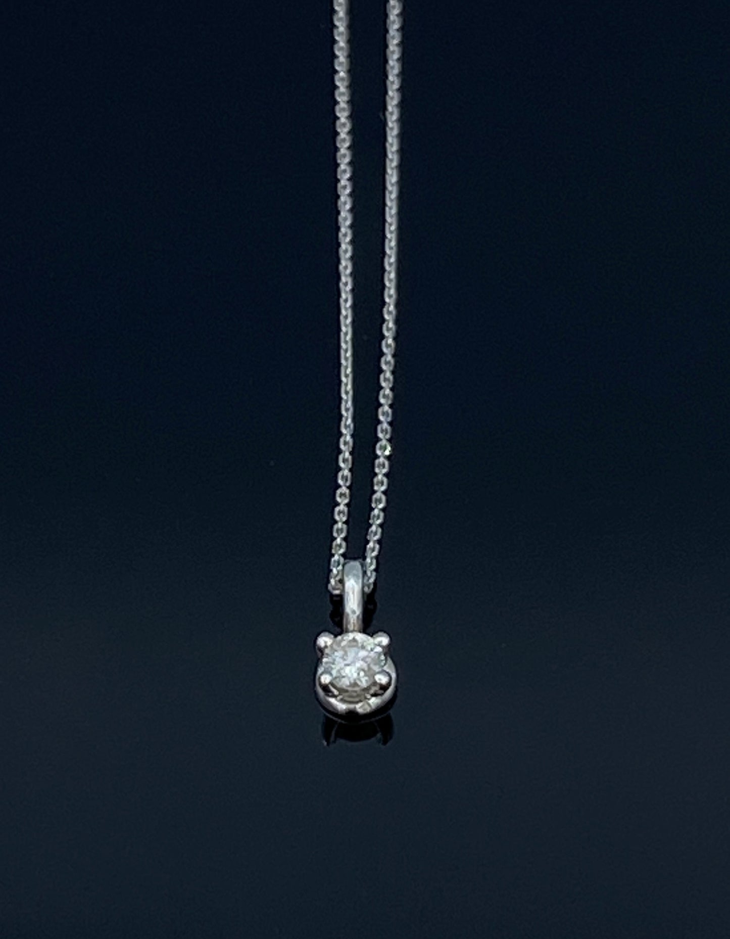 Solitaire Diamond Pendant in 14K White Gold - L and L Jewelry