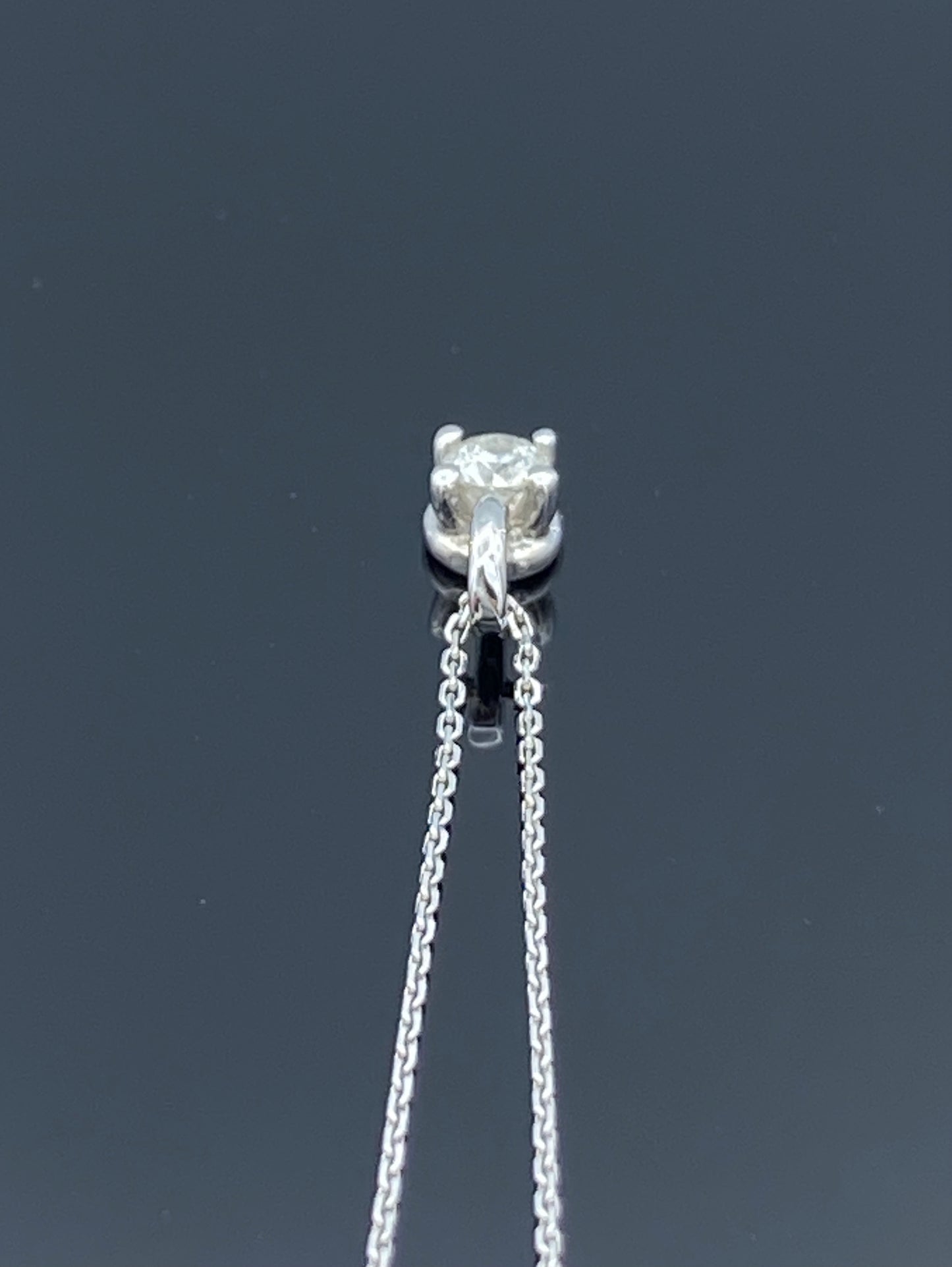 Solitaire Diamond Pendant in 14K White Gold - L and L Jewelry