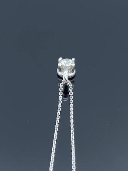 Solitaire Diamond Pendant in 14K White Gold - L and L Jewelry