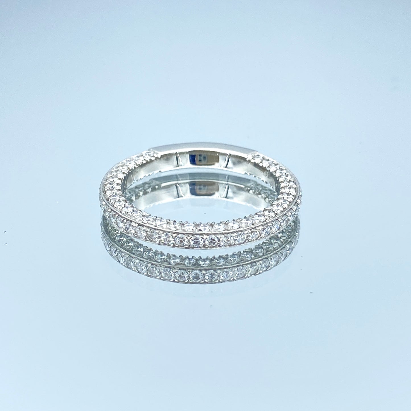 Three Sided Diamond Ring in Platinum - L and L Jewelry