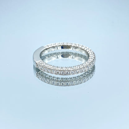 Three Sided Diamond Ring in Platinum - L and L Jewelry