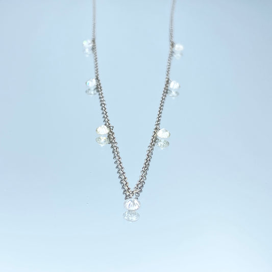 Floating Diamonds Necklace in 14K White Gold - L and L Jewelry