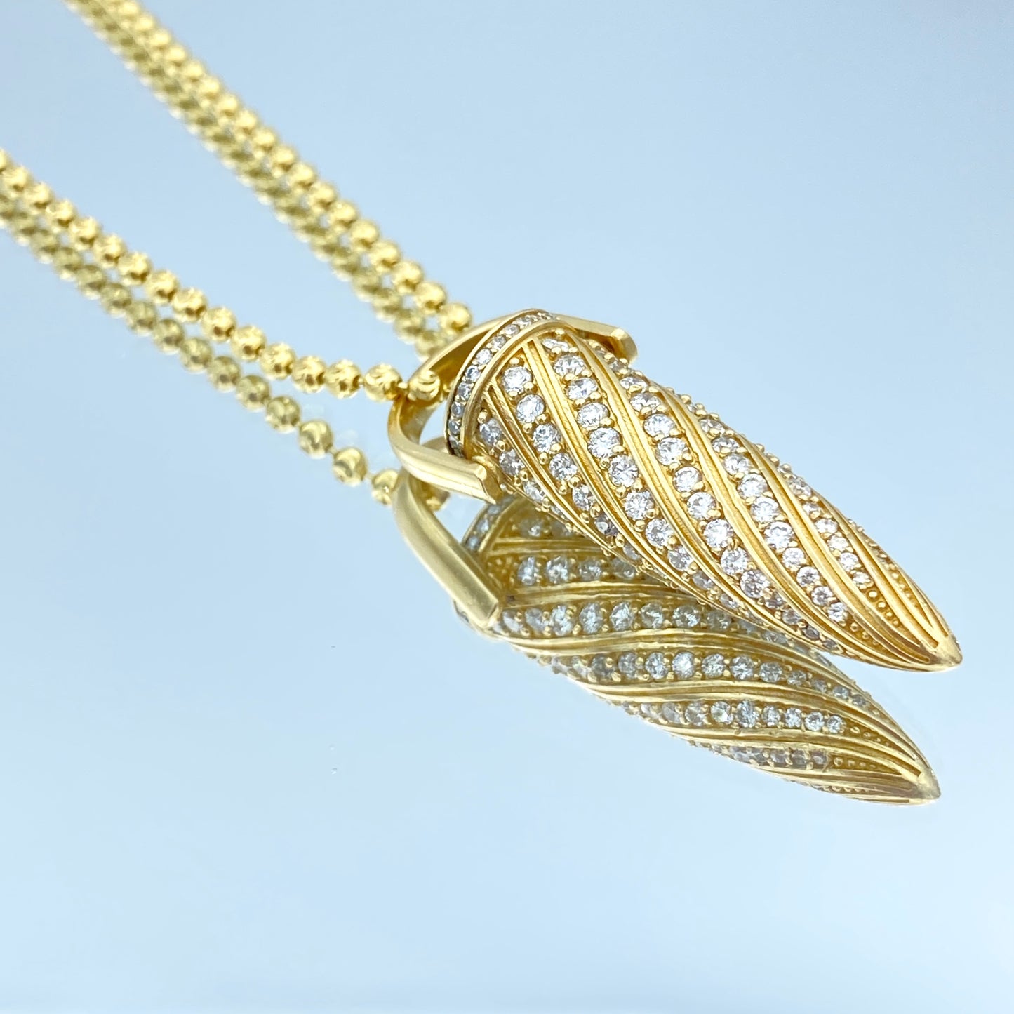 Diamond Bullet Pendant in 14K Yellow Gold - L and L Jewelry