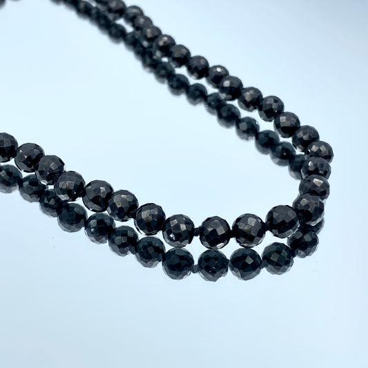 Black Spinel Bead Necklace - L and L Jewelry