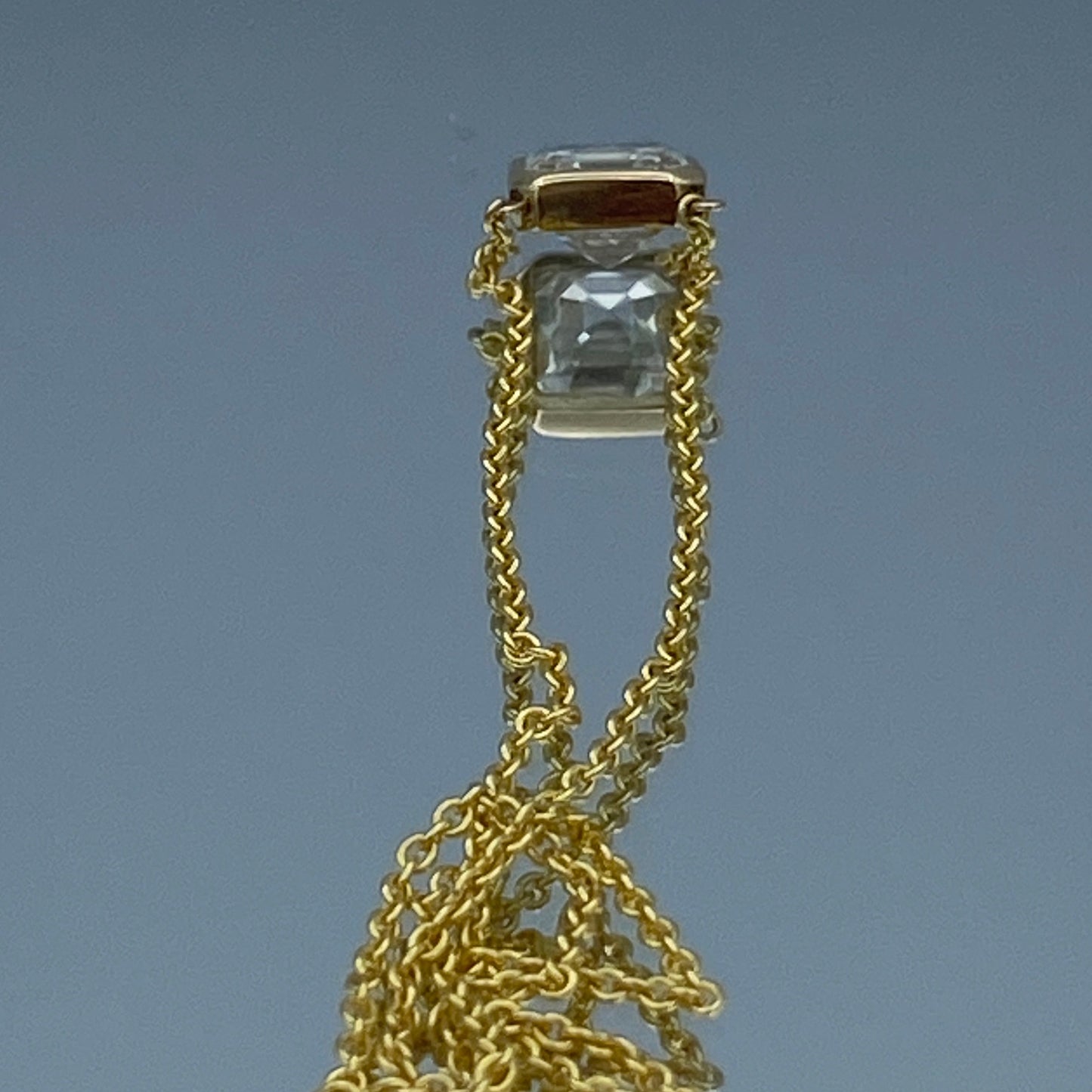 Solitaire Bezel-Set Ascher-Cut Diamond Pendant in 14K Yellow Gold - L and L Jewelry