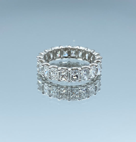 Radiant-Cut Diamond Eternity Ring in Platinum - L and L Jewelry