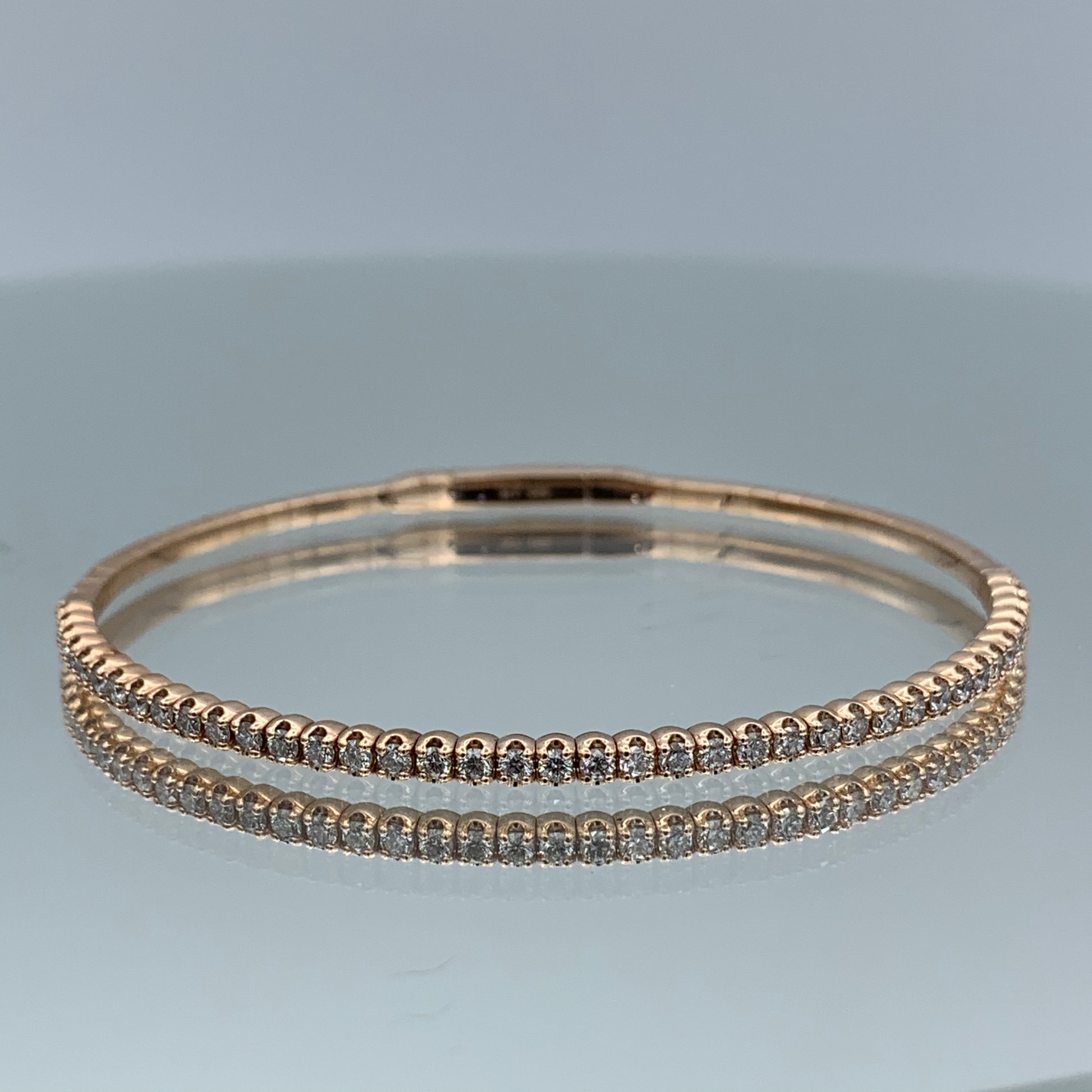 Halfway Round Brilliant-Cut Diamond Bracelet in 14K Rose Gold - L and L Jewelry