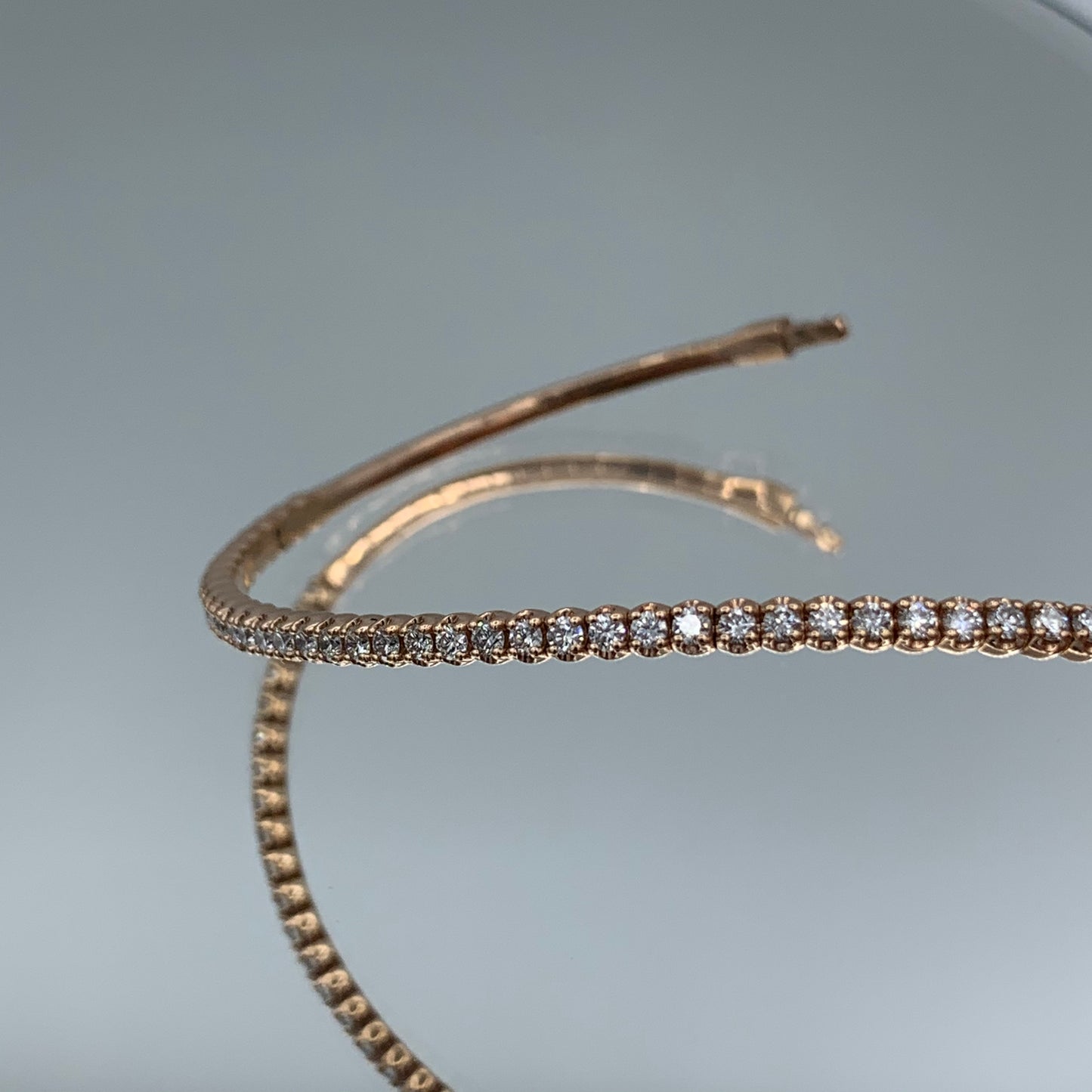 Halfway Round Brilliant-Cut Diamond Bracelet in 14K Rose Gold - L and L Jewelry