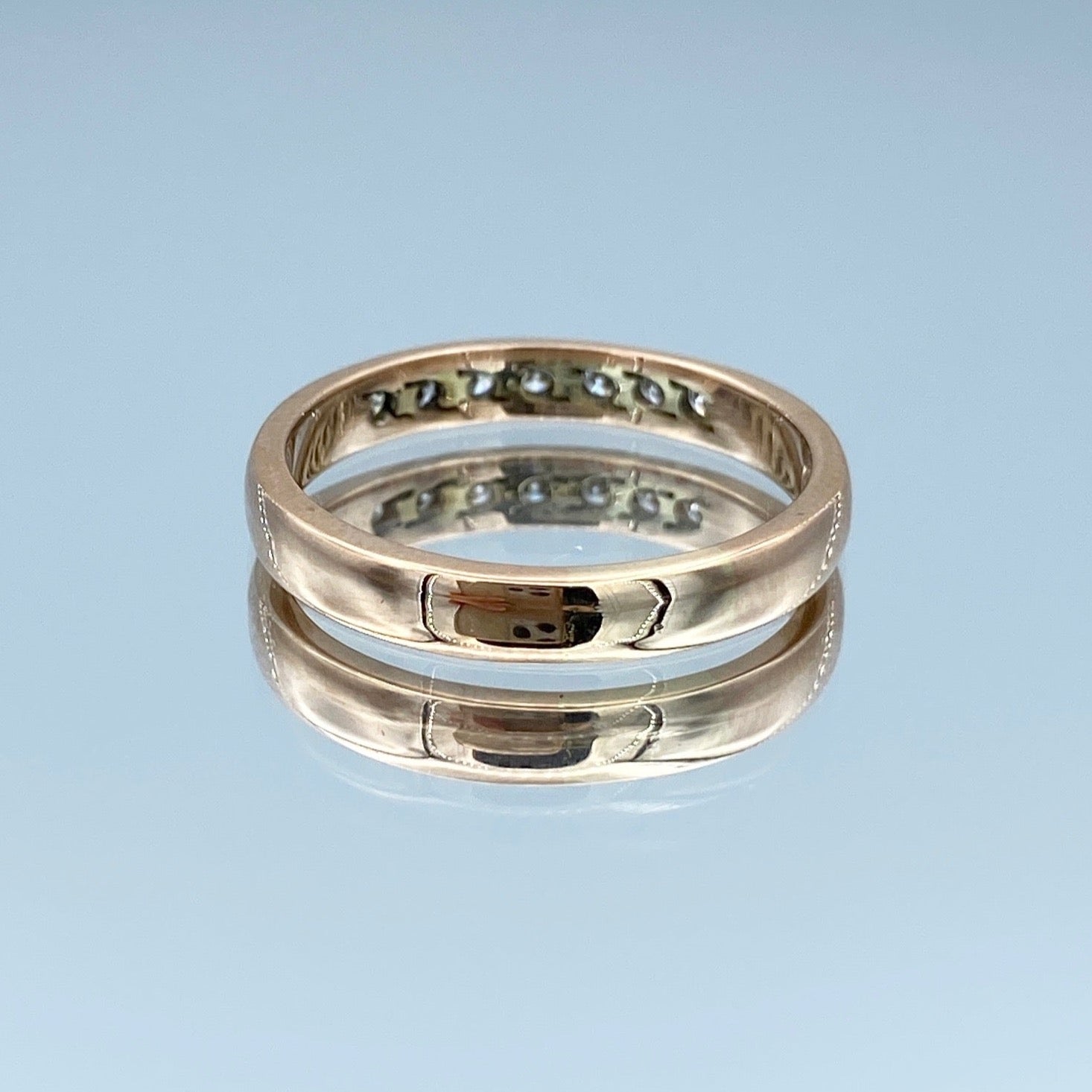 Round Brilliant-Cut Diamonds Half Eternity Ring in 14K Rose Gold - L and L Jewelry