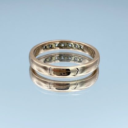 Round Brilliant-Cut Diamonds Half Eternity Ring in 14K Rose Gold - L and L Jewelry