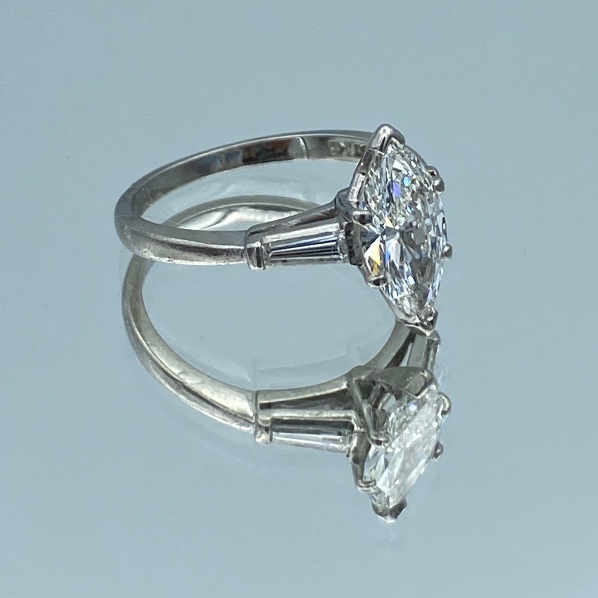 Marquise-Cut Diamond Engagement Ring in 14K White Gold - L and L Jewelry