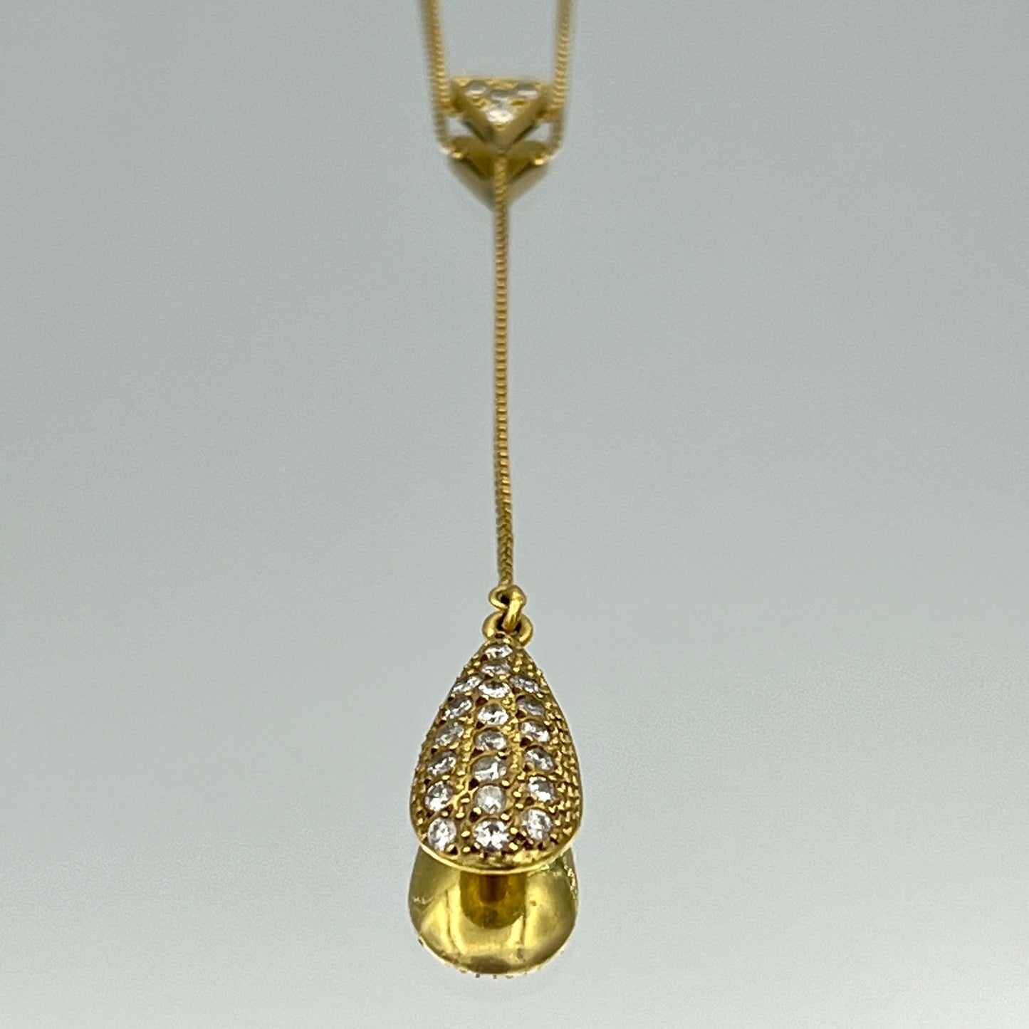 Teardrop Diamond Lariat Necklace in 18K Yellow Gold - L and L Jewelry