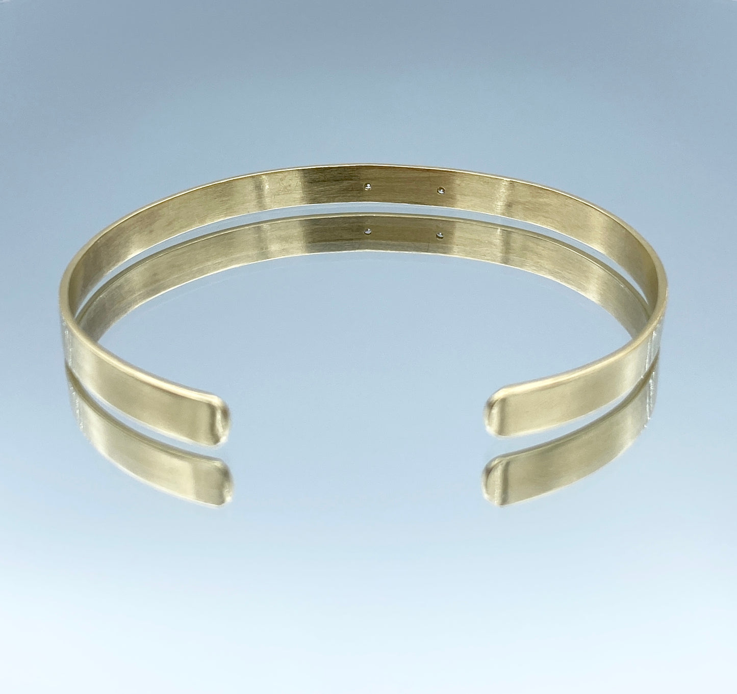 Roman Numeral Cuff Bracelet with a Diamond in 14K Yellow Gold - L and L Jewelry