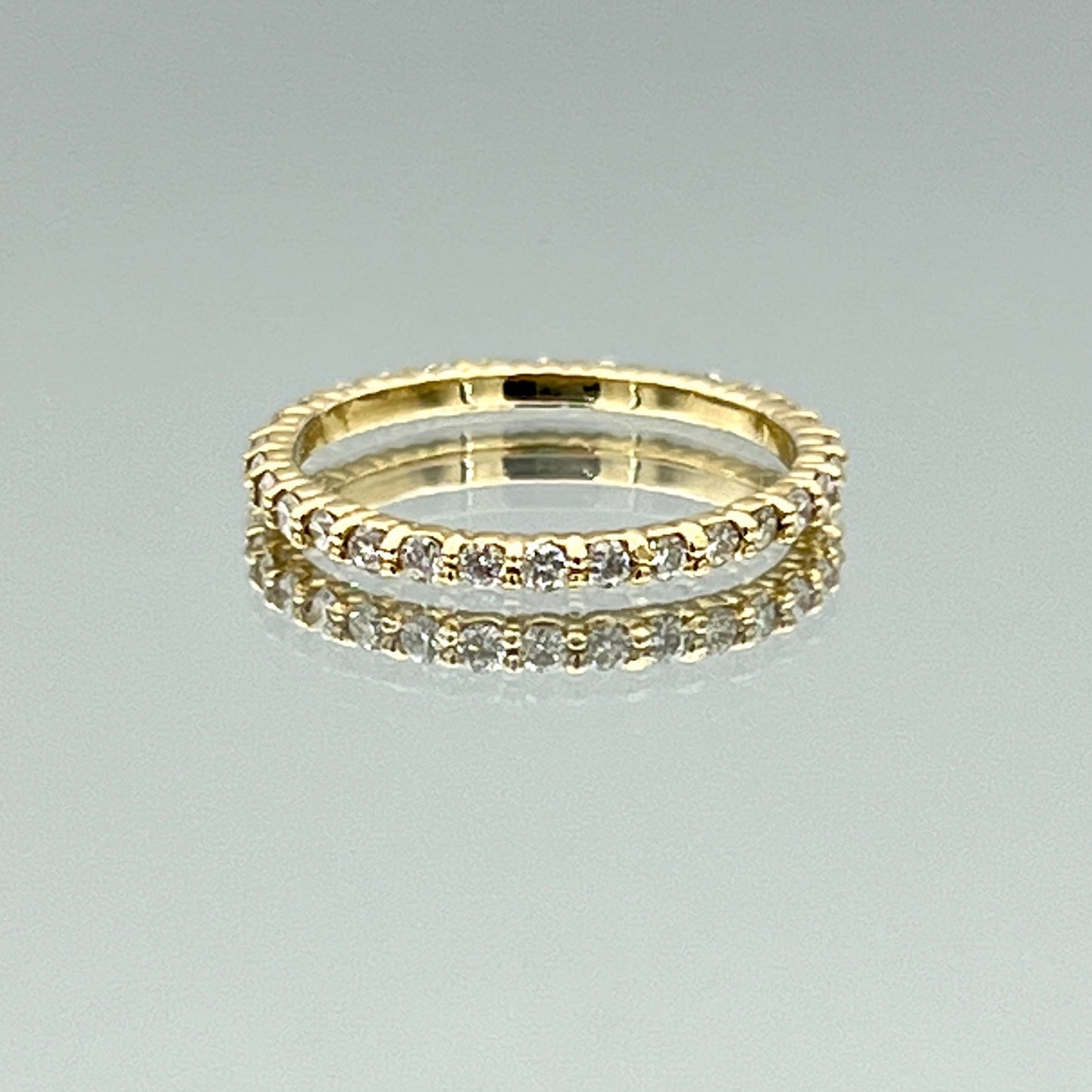 Round Brilliant-Cut Diamonds Eternity Ring in 14K Yellow Gold - L and L Jewelry