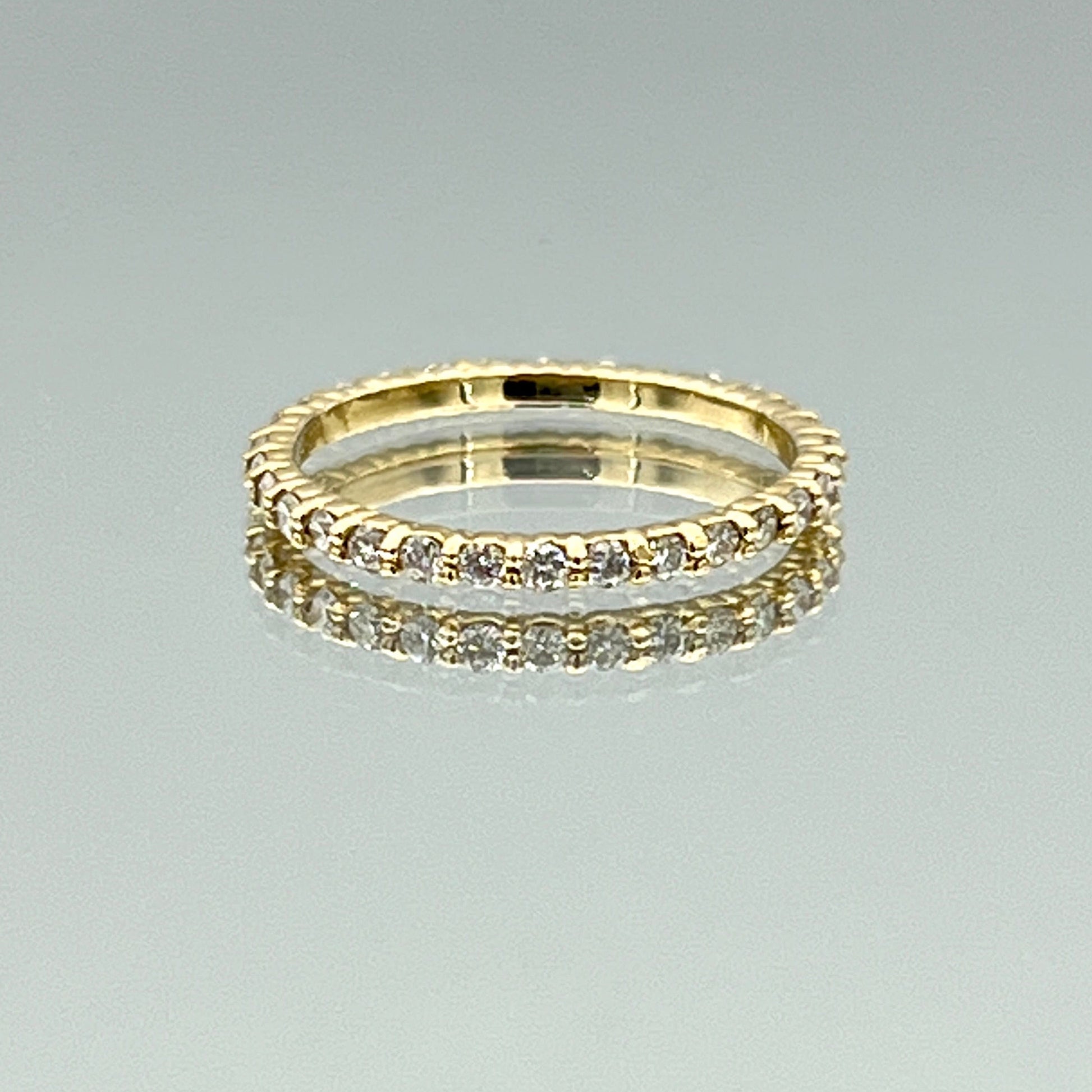 Round Brilliant-Cut Diamonds Eternity Ring in 14K Yellow Gold - L and L Jewelry