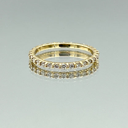 Round Brilliant-Cut Diamonds Eternity Ring in 14K Yellow Gold - L and L Jewelry