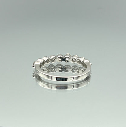 Floating Nine-Stone Round Brilliant-Cut Diamond Ring in 14K White Gold - L and L Jewelry