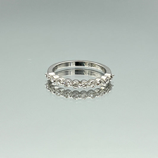 Ten-Stone Round Brilliant-Cut Diamond Ring in 14K White Gold - L and L Jewelry