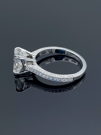 Double Prong Set Princess-Cut Diamond Engagement Ring in Platinum - L and L Jewelry