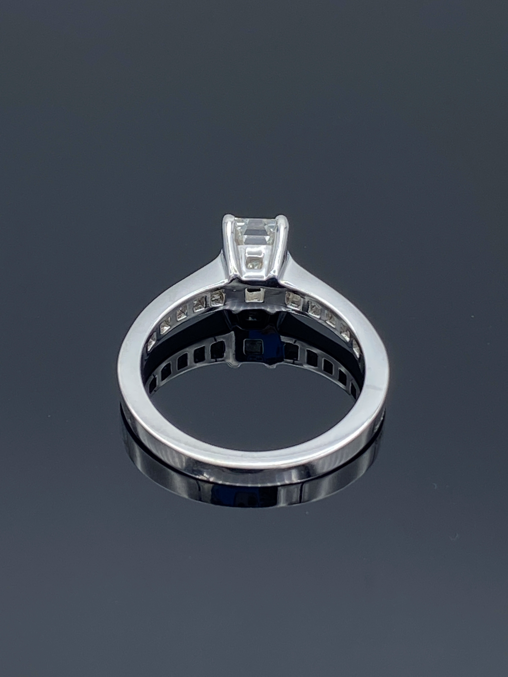 Emerald-Cut Diamond Engagement Ring in 14K White Gold - L and L Jewelry