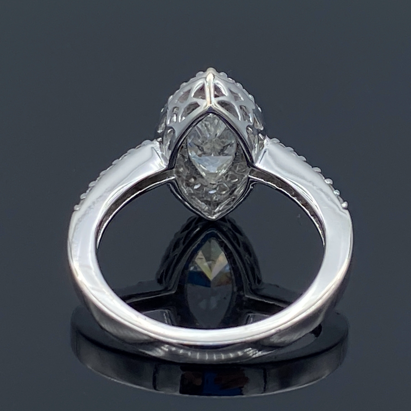 Marquise-Cut Diamond Engagement Ring in 14K White Gold - L and L Jewelry