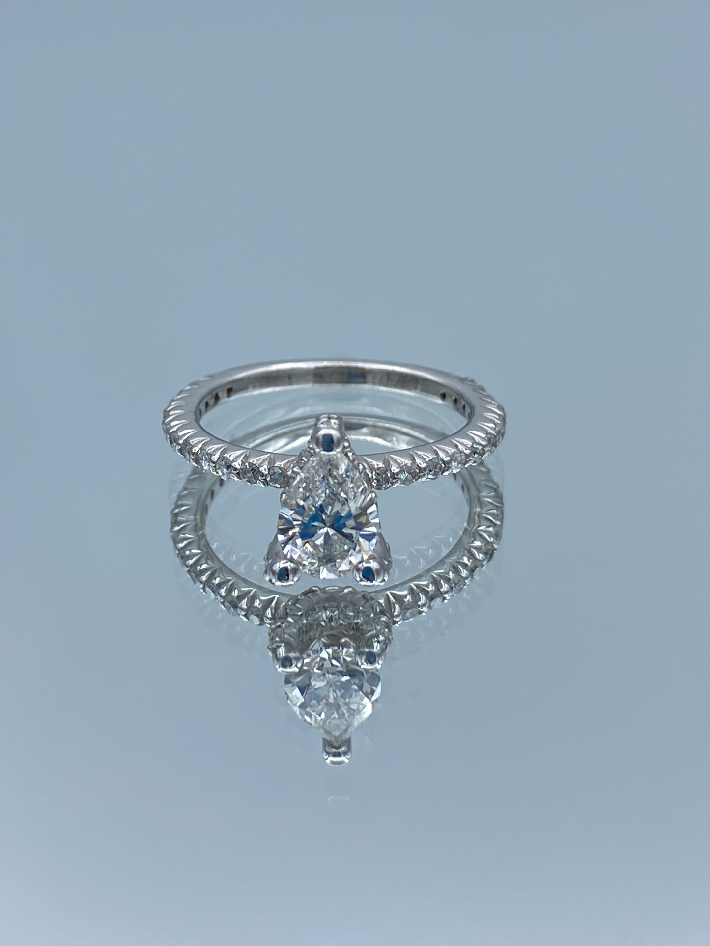 Pear-Cut Diamond Engagement Ring in 14K White Gold - L and L Jewelry