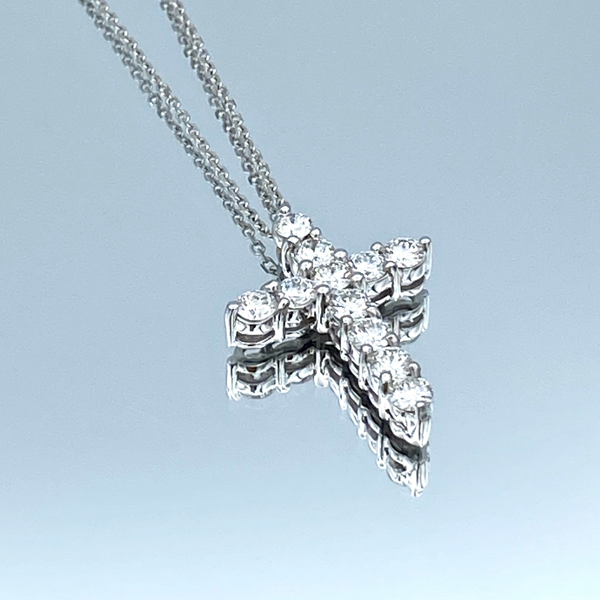 Diamond Cross Pendant Necklace in 14K White Gold - L and L Jewelry